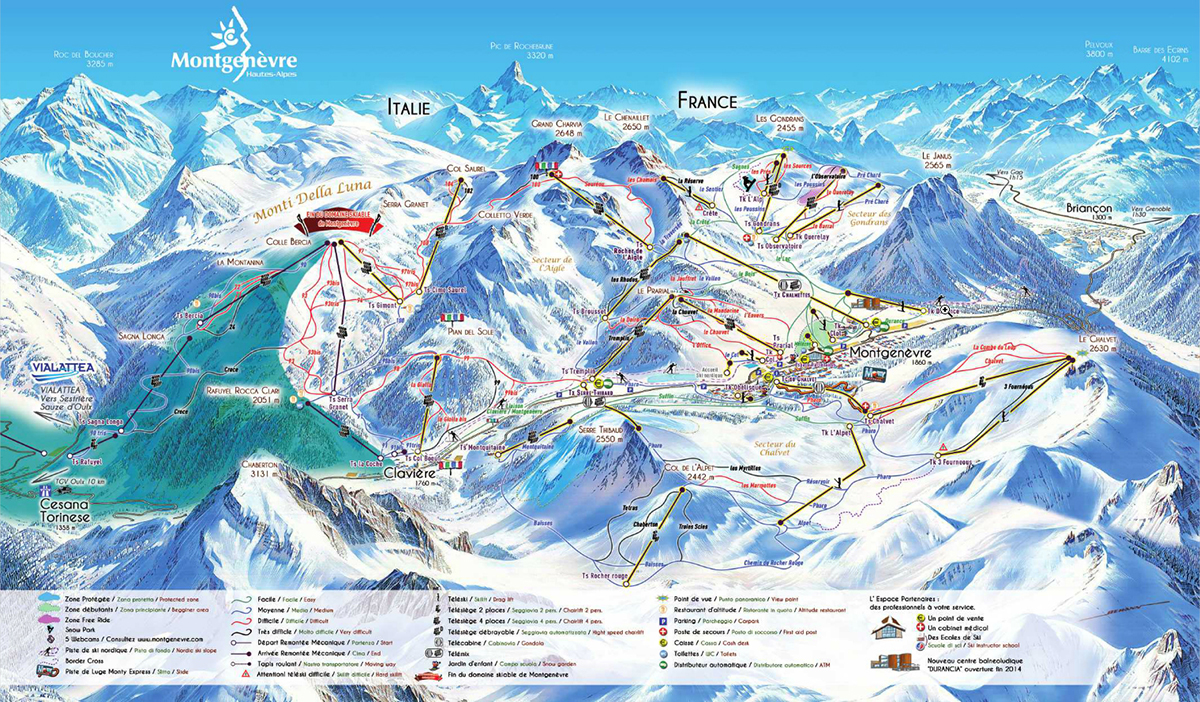 Plan des pistes Montgenèvre