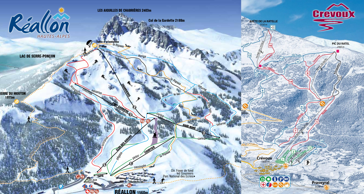 Plans des pistes Réallon Crévoux