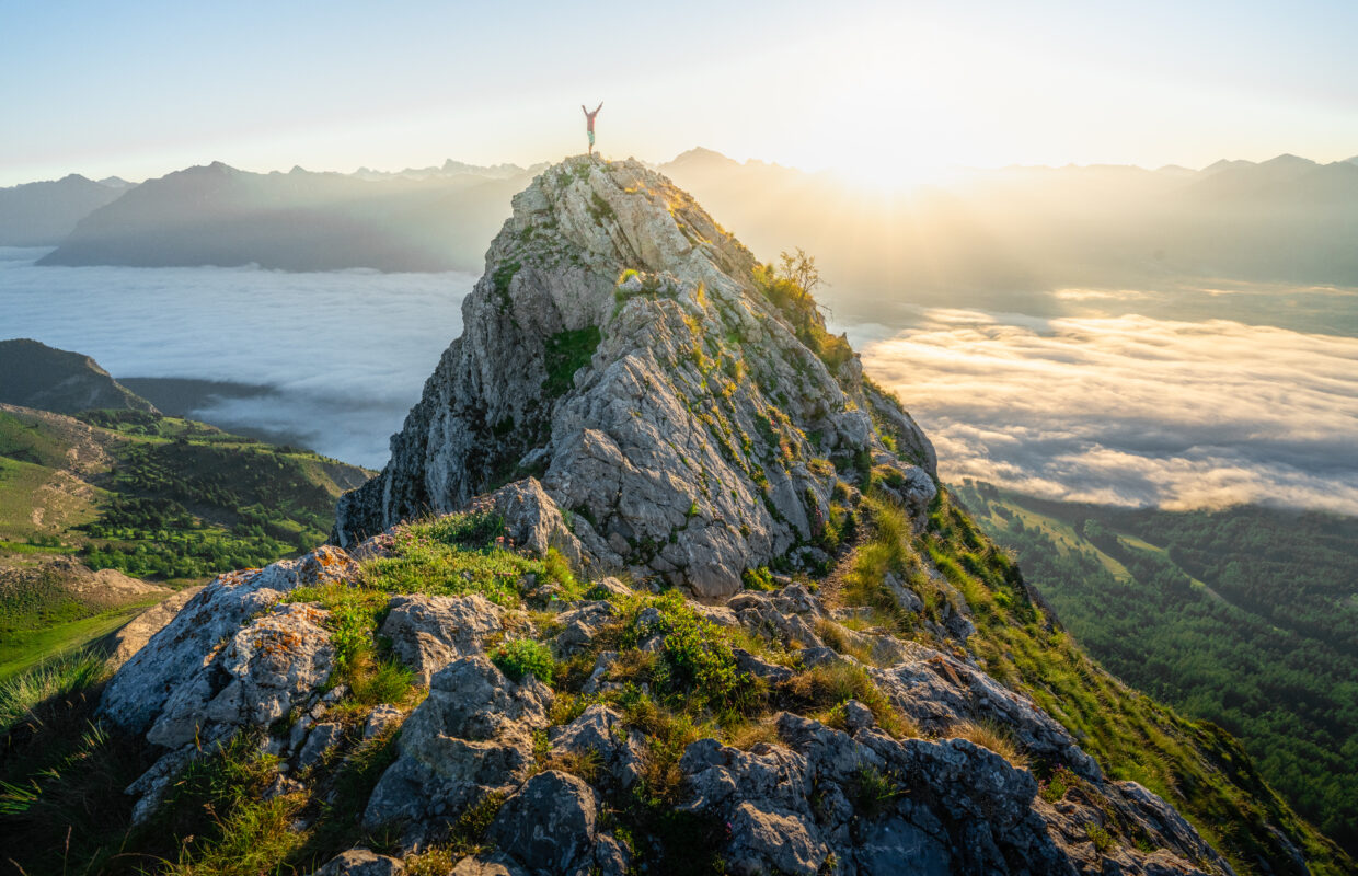 At the summit of Pic de Gleize